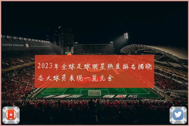 2023年全球足球明星热度排名揭晓各大球员表现一览无余